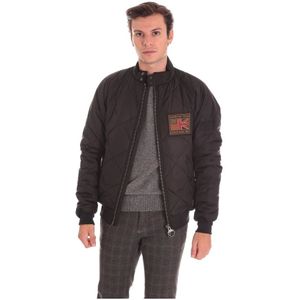 Barbour, Jassen, Heren, Zwart, XL, Wol, Quilted Merchant Zwarte Bomberjack