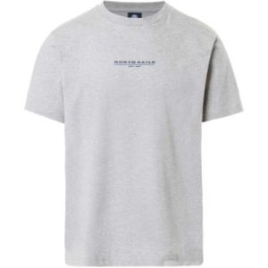 North Sails, Biologisch katoenen T-shirt met korte mouwen Grijs, Heren, Maat:4XL