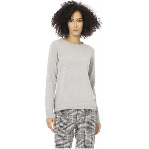 Baldinini, Truien, Dames, Grijs, M, Wol, Grijze Wol Crew Neck Sweater