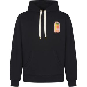 Casablanca, Gradient Arch Logo Hoodie Zwart, Heren, Maat:M