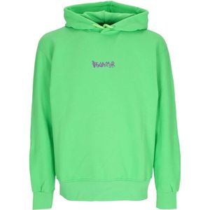 Disclaimer, Sweatshirts & Hoodies, Heren, Groen, M, Katoen, Grote Logo Lichtgewicht Hoodie Lime/Paars