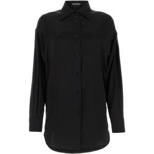 Tom Ford, Blouses & Shirts, Dames, Zwart, S, Stijlvolle Overhemden