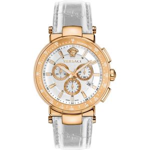 Versace, Mystique Sport Chronograaf Leren Horloge Geel, Heren, Maat:ONE Size