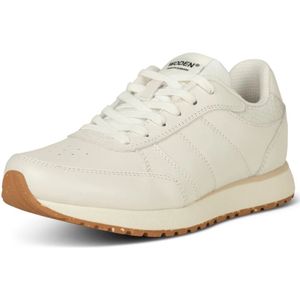 Woden, Schoenen, Dames, Wit, 40 EU, Leer, Neutrale Leren Sneaker Fusion