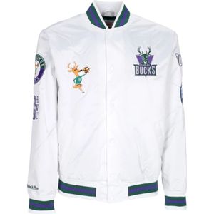 Mitchell & Ness, Bomber Jassen Wit, Heren, Maat:M