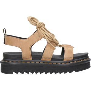 Dr. Martens, Bruine Leren Sandalen met Gespen en Veters Bruin, Dames, Maat:41 EU