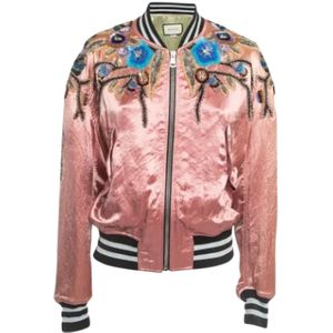 Gucci Vintage, Pre-owned Satin outerwear Roze, Dames, Maat:38 EU