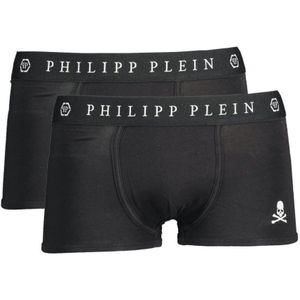 Philipp Plein, Zwarte Katoenen Boxershort Pack voor Mannen Zwart, Heren, Maat:M