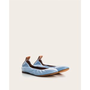 Lanvin, Schoenen, Dames, Blauw, 39 EU, Leer, Zwarte Leren Ballerina Schoenen