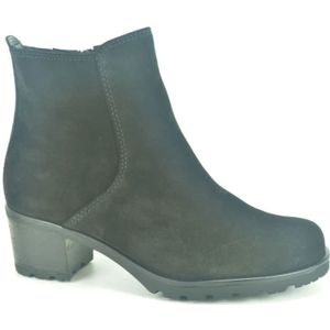 Gabor, Schoenen, Dames, Grijs, 38 EU, Suède, Stijlvolle Zwarte Suède Enkellaars 3cm