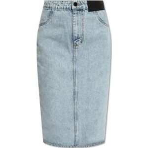 The Mannei, Malmo Maxi denim rok Blauw, Dames, Maat:XS