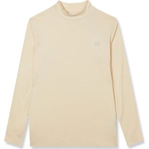 Baldessarini, Sweatshirts & Hoodies, Heren, Beige, S, Katoen, Basic Langarm Shirt met Opstaande Kraag Logo