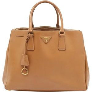 Prada Vintage, Pre-owned Leather totes Bruin, Dames, Maat:ONE Size