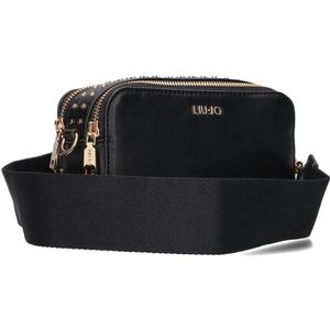 Liu Jo, Tassen, Dames, Zwart, ONE Size, Glamoureuze Zwarte Handtas met Gouden Details