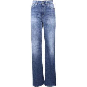 Dondup, Jeans, Dames, Blauw, W26, Katoen, Denim Katoenen Jeans Rits Knoopsluiting