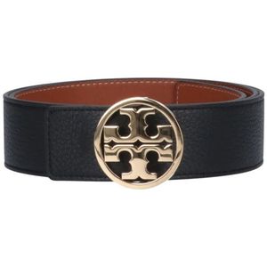 Tory Burch, Zwarte Omkeerbare Riem voor Moderne Vrouwen Zwart, Dames, Maat:S