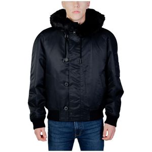 Hugo Boss, Herenjas - Herfst/Winter Collectie - 100% Polyamide Zwart, Heren, Maat:2XL