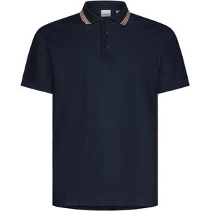 Burberry, Tops, Heren, Blauw, L, Katoen, Icon Stripe Polo Shirt