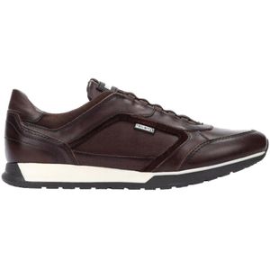 Pikolinos, Schoenen, Heren, Bruin, 44 EU, Bruine Casual Leren Sneakers met 3cm Rubberen Zool