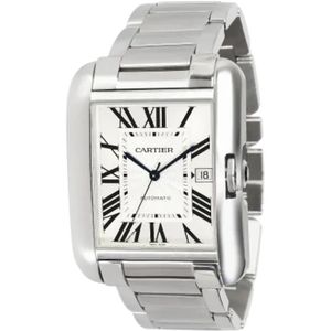 Cartier Vintage, Pre-owned Stainless Steel watches Grijs, Heren, Maat:ONE Size