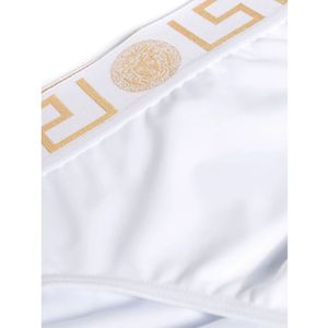 Versace, Badkleding, Heren, Wit, L, Griekse Oorsprong Zwemkleding Wit Goud