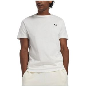 Fred Perry, Tops, Heren, Wit, M, Katoen, Elegante Katoenen T-shirt met Laurel Logo