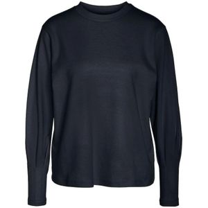 Noisy May, Sweatshirts & Hoodies, Dames, Zwart, S, Lange Mouw O-Hals Sweatshirt met Detail
