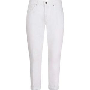 Dondup, Jeans, Heren, Wit, W30, Katoen, Witte cropped jeans voor heren