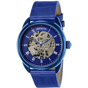 Invicta Watches, Accessoires, Heren, Blauw, ONE Size, Mechanisch Horloge - Specialty Collectie
