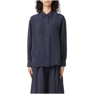 Giorgio Armani, Blouses & Shirts, Dames, Blauw, S, Polyester, Shirts