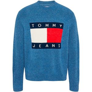 Tommy Hilfiger, Truien, Heren, Blauw, XL, Flag Longsleeve Sweatshirt