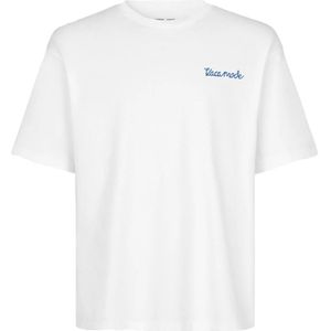 Samsøe Samsøe, Tops, Heren, Wit, XL, Katoen, Biologisch Katoenen Bedrukt T-shirt