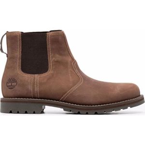 Timberland, Schoenen, Heren, Bruin, 45 1/2 EU, Suède, Bruine Suède Chelsea Enkellaarzen