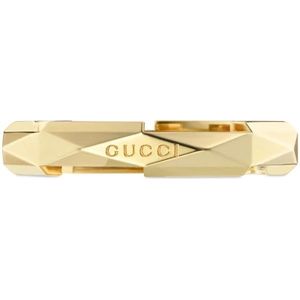 Gucci, Accessoires, Dames, Geel, 52 MM, Ybc 662177001 - Oro giallo 18kt - Link to Love studded ring in 18kt geelgoud