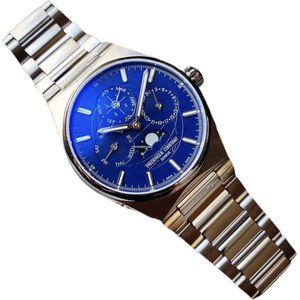 Frederique Constant, Accessoires, Heren, Blauw, ONE Size, Highlife Perpetual kalender Fabricage Moon Phate Blue Dial Full Steel Bracelet 775N4Nh 6B