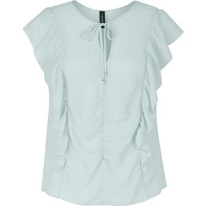 Marc Cain, Blouses & Shirts, Dames, Blauw, S, Polyester, Marc Cain top met ruches