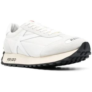 Kenzo, Schoenen, Heren, Wit, 41 EU, Nylon, Witte Lage Top Sneaker Casual Trainers