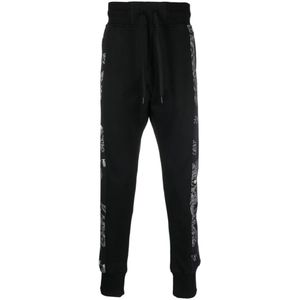 Versace Jeans Couture, Stijlvolle zwarte sweatpants voor heren Zwart, Heren, Maat:S