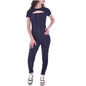 Guess, Stretch Denim Jumpsuit - Donkerblauw, Elegant en Trendy Blauw, Dames, Maat:W25