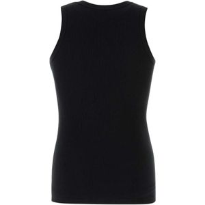 Alexander McQueen, Tops, Heren, Zwart, M, Katoen, Zwarte stretch katoenen tanktop