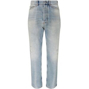 Palm Angels, Jeans, Heren, Blauw, W33, Katoen, Blauwe Broek met Stijl/Model Naam