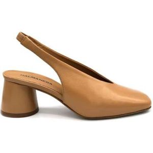 Halmanera, Ronde Neus Leren Slingback Karamel Bruin, Dames, Maat:41 EU