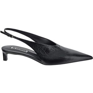 Jil Sander, Zwarte Leren Pumps met Puntige Neus Zwart, Dames, Maat:40 EU