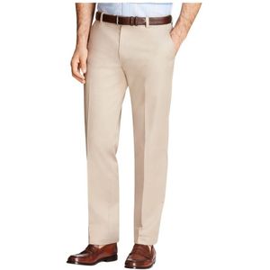 Brooks Brothers, Broeken, Heren, Beige, W32, Katoen, Beige Stretch-Katoenen Chinos