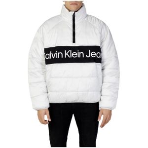 Calvin Klein Jeans, Jassen, Heren, Wit, M, Polyester, Grijze Turtleneck Jack Mannen