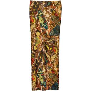 Jean Paul Gaultier, Rokken, Dames, Veelkleurig, M, Mesh Lange Rok Geel/Multicolor