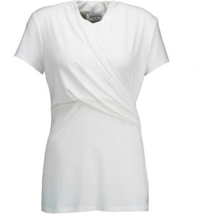 Joseph Ribkoff, Elegante Gedrapeerde T-Shirt voor Dames Wit, Dames, Maat:L