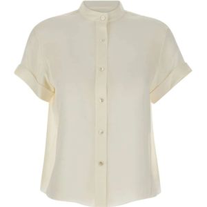 Theory, Blouses & Shirts, Dames, Beige, S, Zijden Georgette Witte Blouse