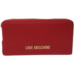 Love Moschino, Accessoires, Dames, Rood, ONE Size, Rode portemonnee met ritssluiting en munten- en kaartsleuven