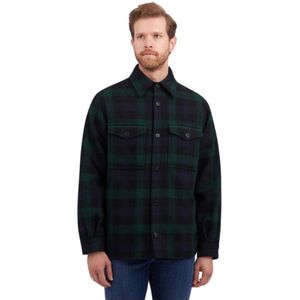 Brooks Brothers, Groene Wollen Overshirt Jas Groen, Heren, Maat:XL